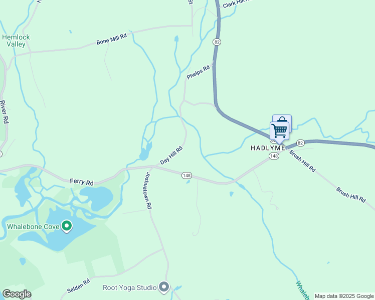 map of restaurants, bars, coffee shops, grocery stores, and more near 19 Day Hill Road in Lyme