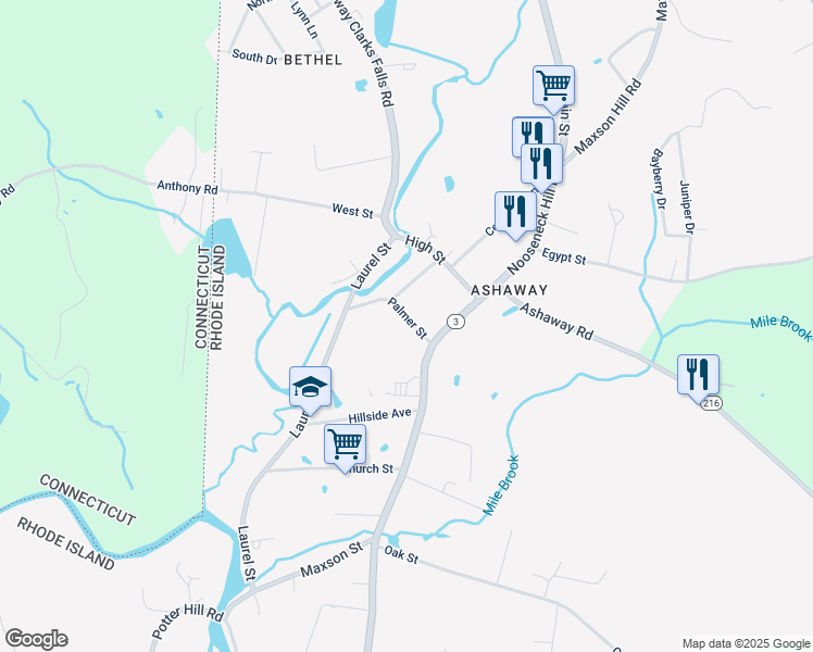 map of restaurants, bars, coffee shops, grocery stores, and more near 7 Palmer St in Hopkinton