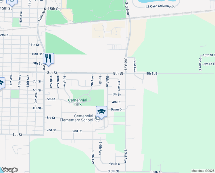 map of restaurants, bars, coffee shops, grocery stores, and more near 501 6th Street in Columbus