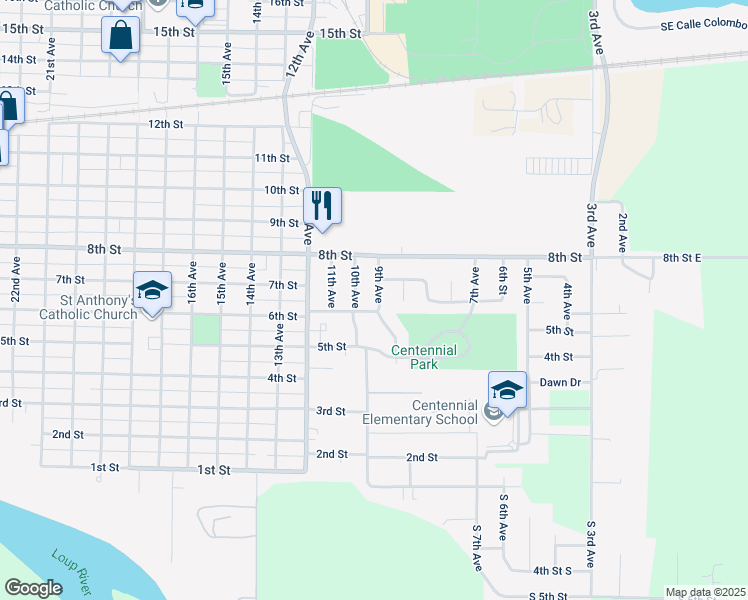 map of restaurants, bars, coffee shops, grocery stores, and more near 668 9th Avenue in Columbus