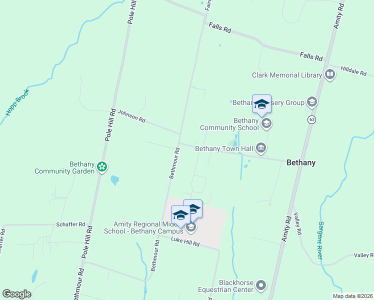 map of restaurants, bars, coffee shops, grocery stores, and more near 103 Peck Road in Bethany