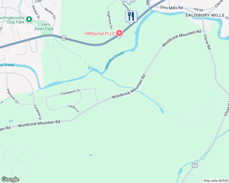 map of restaurants, bars, coffee shops, grocery stores, and more near 255 Woodcock Mountain Road in Orange County