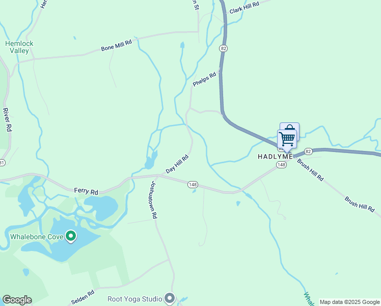 map of restaurants, bars, coffee shops, grocery stores, and more near 19 Day Hill Road in Lyme