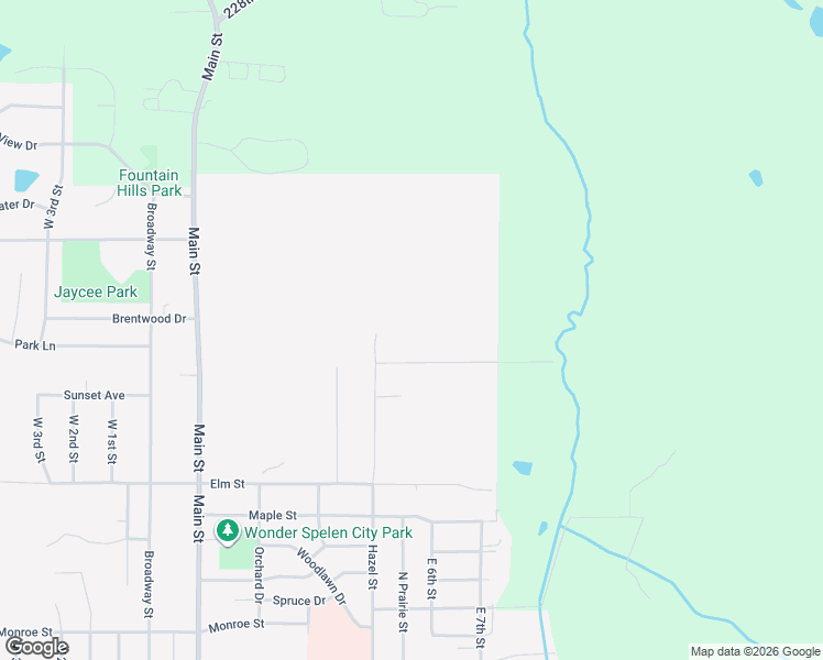 map of restaurants, bars, coffee shops, grocery stores, and more near 201-299 Park Lane in Pella