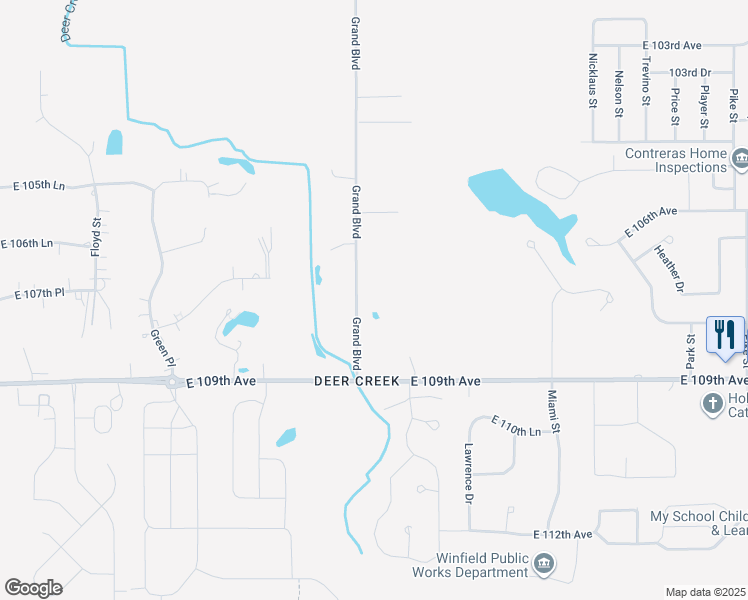 map of restaurants, bars, coffee shops, grocery stores, and more near 10759 Grand Boulevard in Crown Point