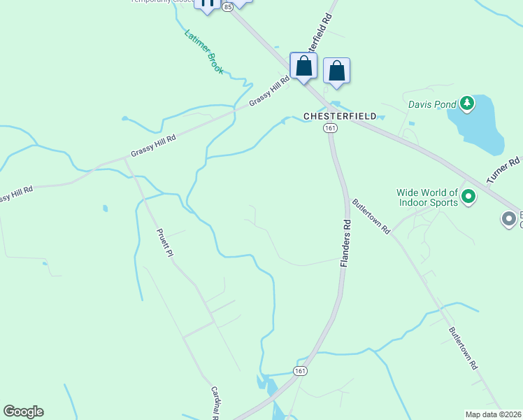 map of restaurants, bars, coffee shops, grocery stores, and more near Chesterfield Place in Montville