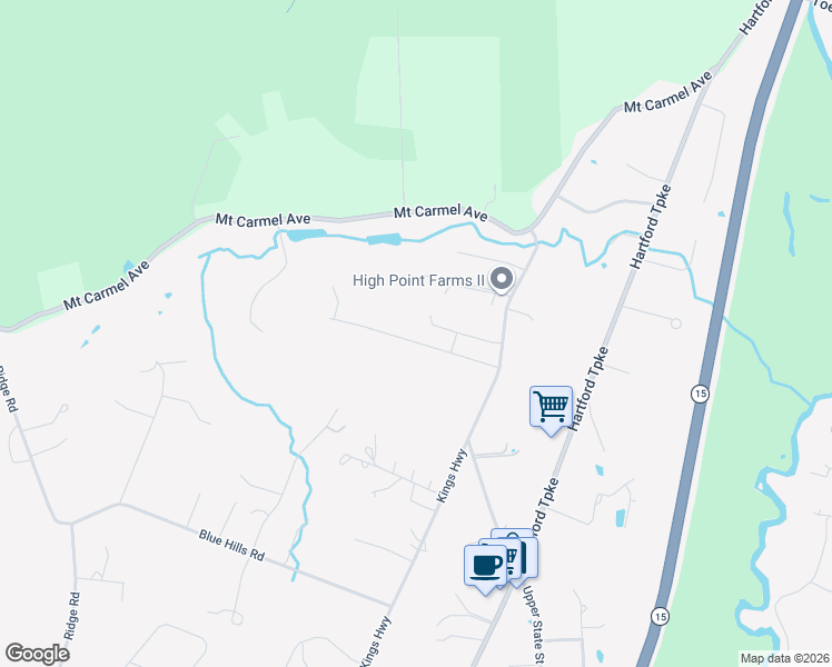 map of restaurants, bars, coffee shops, grocery stores, and more near 10 Legrand Road in North Haven