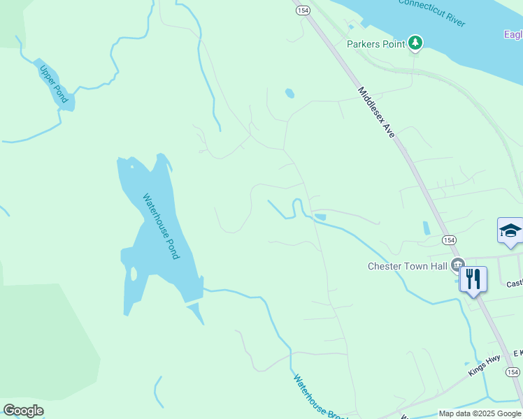 map of restaurants, bars, coffee shops, grocery stores, and more near 49 Bokum Road in Chester