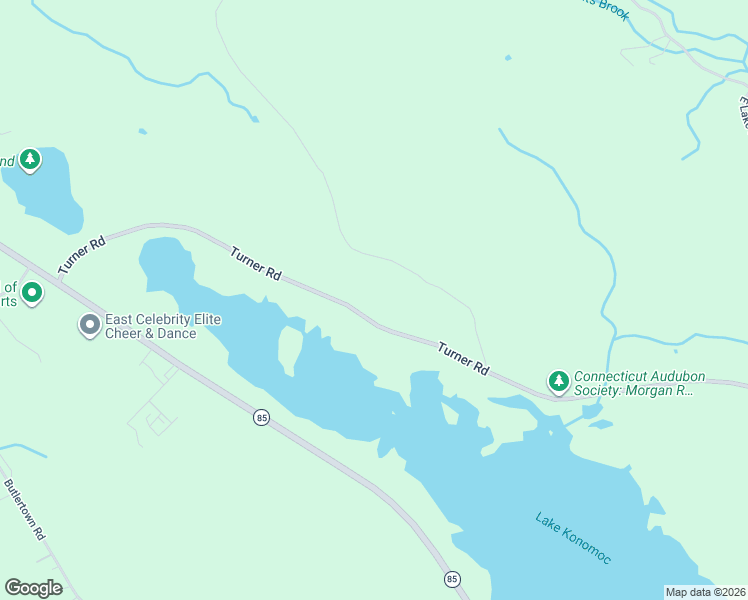 map of restaurants, bars, coffee shops, grocery stores, and more near 257 Turner Road in Montville