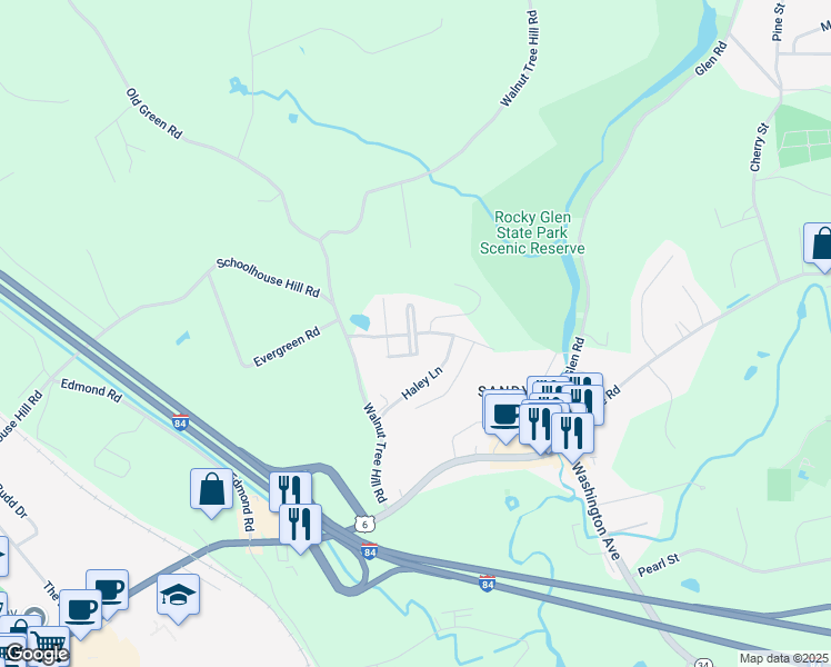 map of restaurants, bars, coffee shops, grocery stores, and more near 122 Louis Hill Road in Newtown