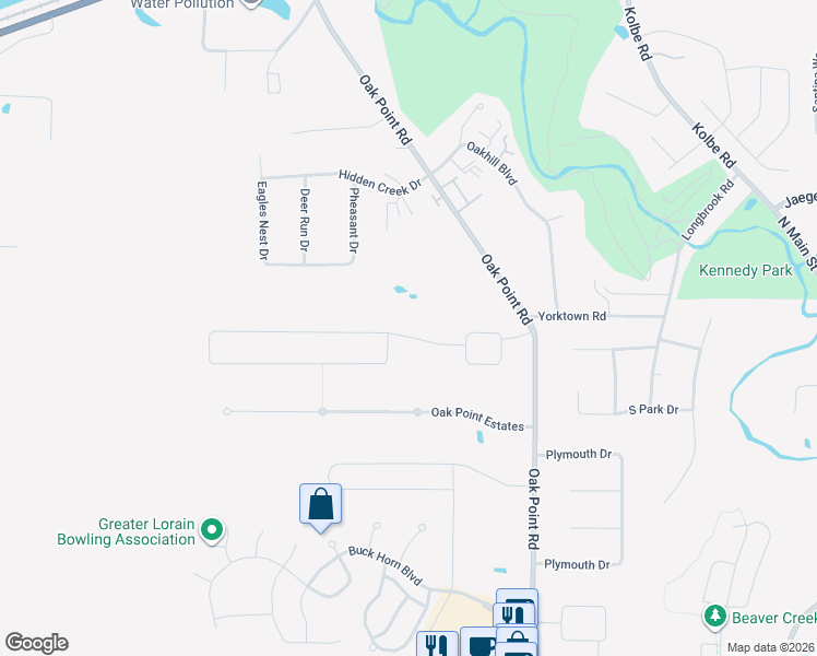 map of restaurants, bars, coffee shops, grocery stores, and more near 7024 Oak Tree Drive North in Lorain