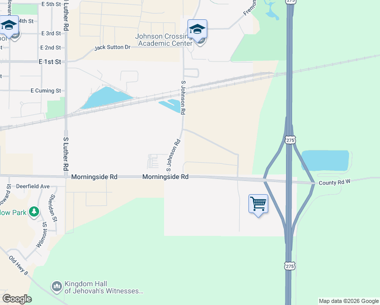 map of restaurants, bars, coffee shops, grocery stores, and more near 1533 South Johnson Road in Fremont