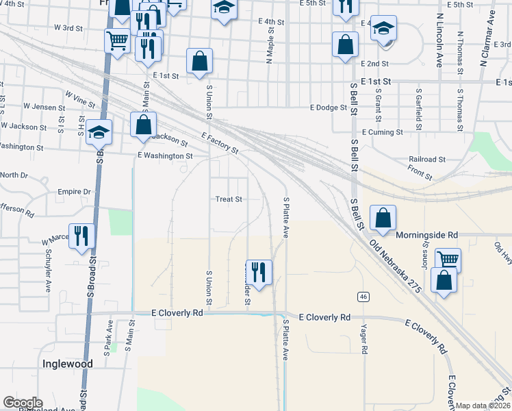 map of restaurants, bars, coffee shops, grocery stores, and more near 706 Schneider Street in Fremont