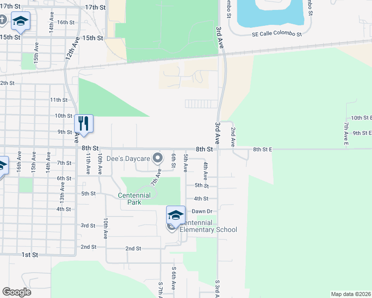 map of restaurants, bars, coffee shops, grocery stores, and more near 500 8th Street in Columbus