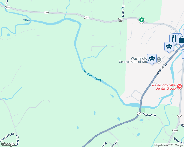 map of restaurants, bars, coffee shops, grocery stores, and more near 3 Innsbruck Road in Washingtonville