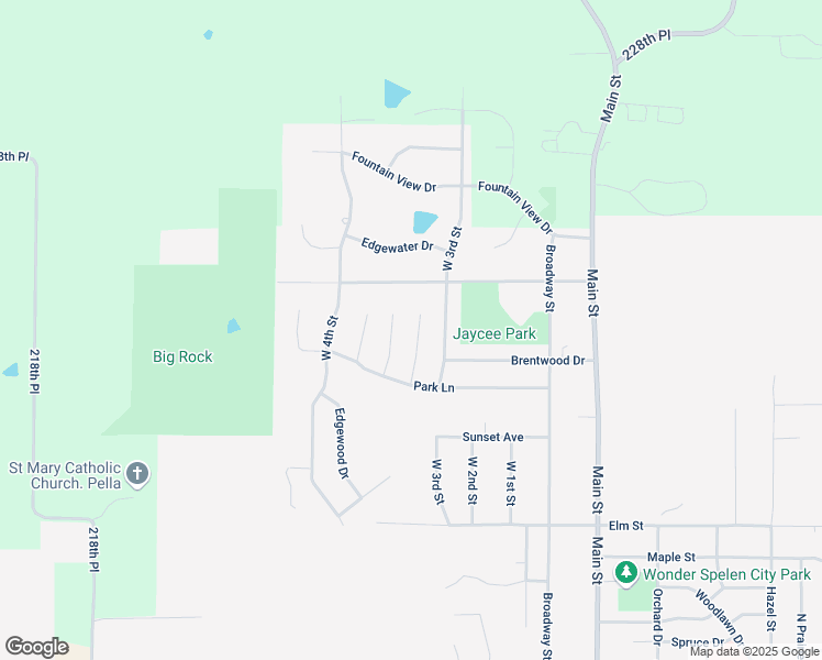 map of restaurants, bars, coffee shops, grocery stores, and more near 1541 Pleasant Drive in Pella
