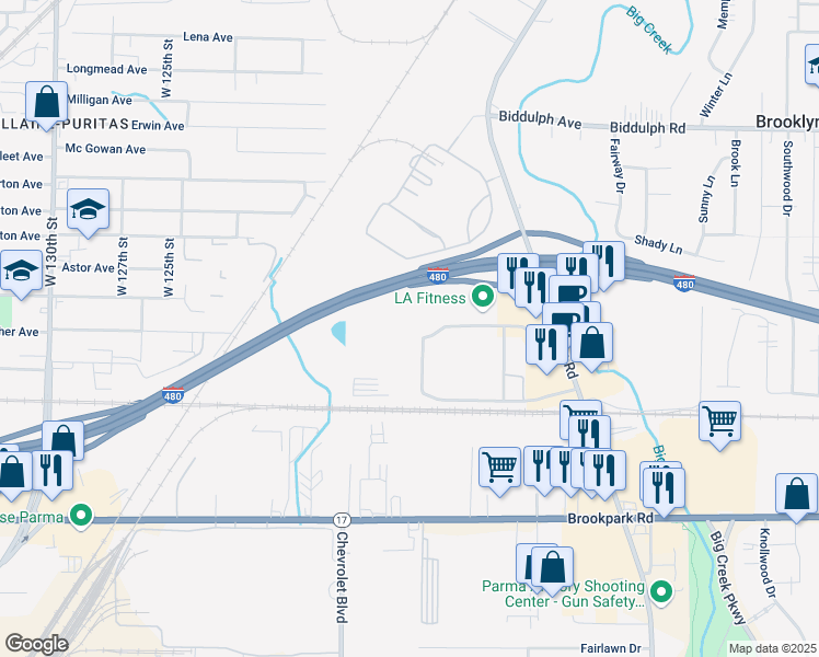 map of restaurants, bars, coffee shops, grocery stores, and more near 4900 Tiedeman Road in Brooklyn