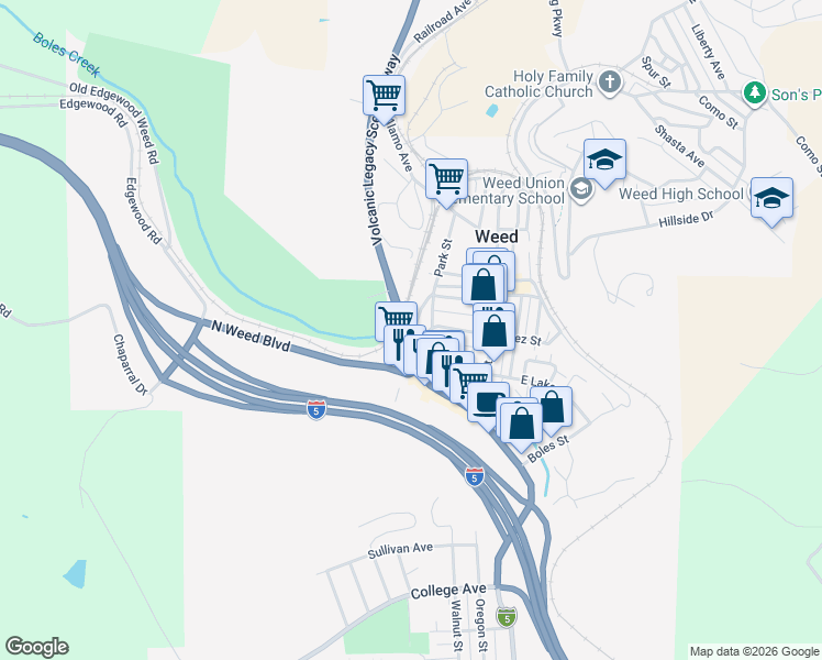 map of restaurants, bars, coffee shops, grocery stores, and more near in Edgewood