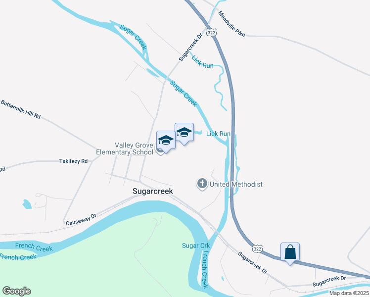 map of restaurants, bars, coffee shops, grocery stores, and more near 389 Sugarcreek Drive in Franklin