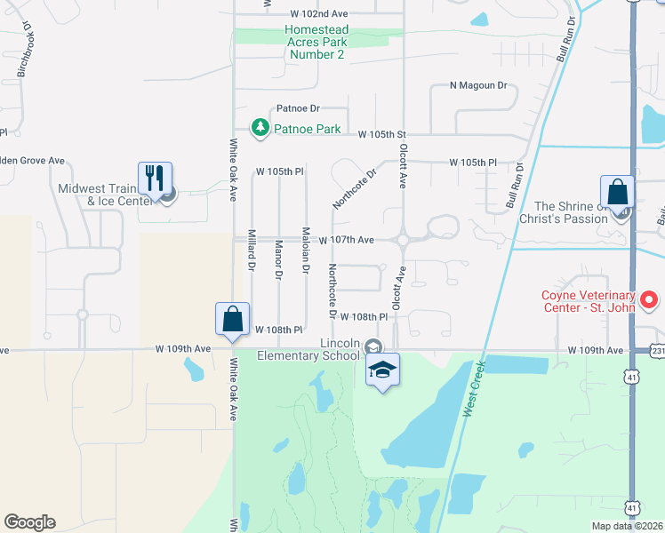 map of restaurants, bars, coffee shops, grocery stores, and more near 10579 Northcote Drive in Saint John
