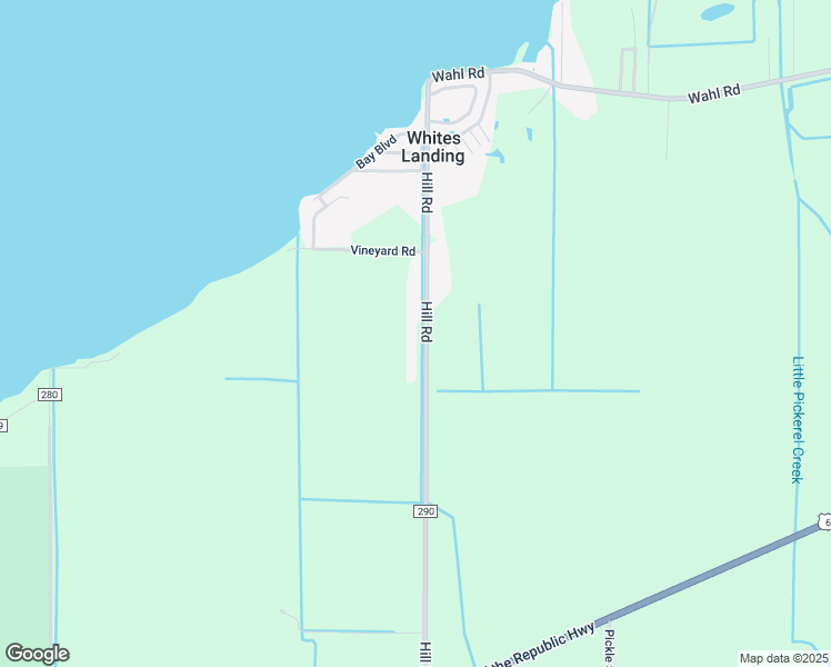 map of restaurants, bars, coffee shops, grocery stores, and more near 2910 County Road 290 in Vickery