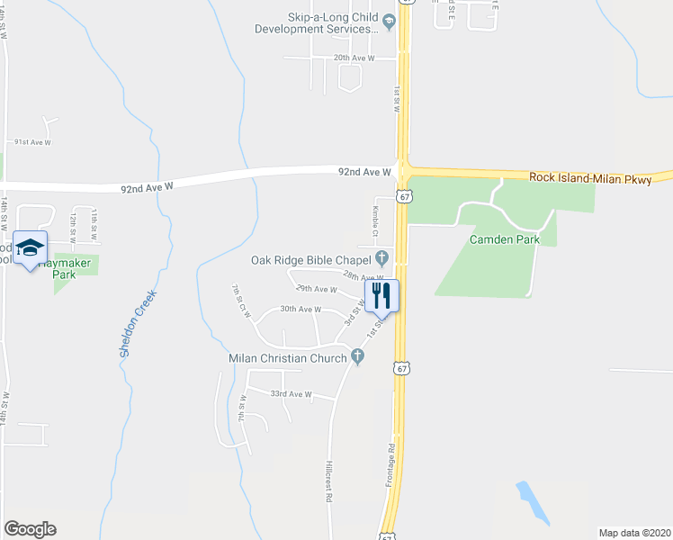 map of restaurants, bars, coffee shops, grocery stores, and more near 402 28th Avenue West in Milan