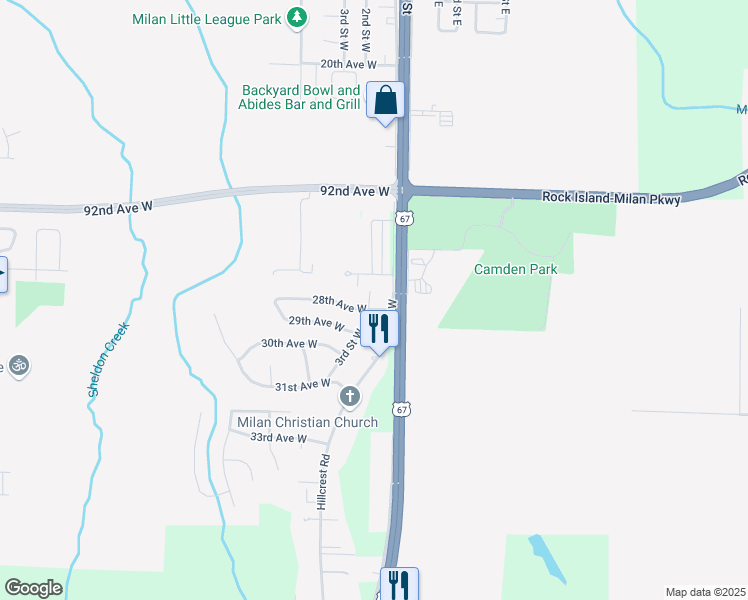 map of restaurants, bars, coffee shops, grocery stores, and more near 230 28th Ave W in Milan