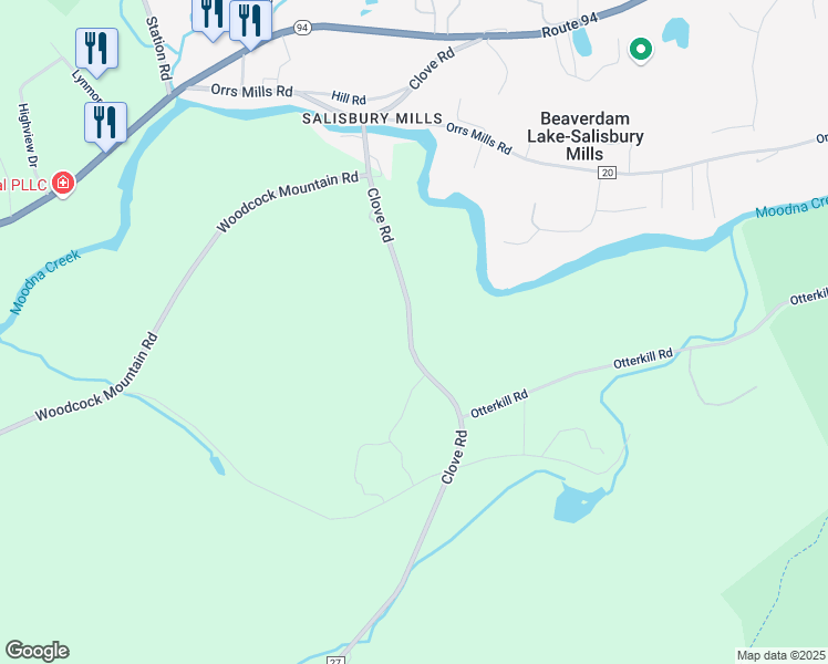 map of restaurants, bars, coffee shops, grocery stores, and more near 85 Clove Road in Orange County