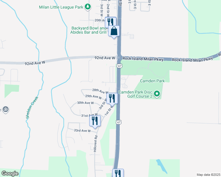 map of restaurants, bars, coffee shops, grocery stores, and more near 230 28th Ave W in Milan