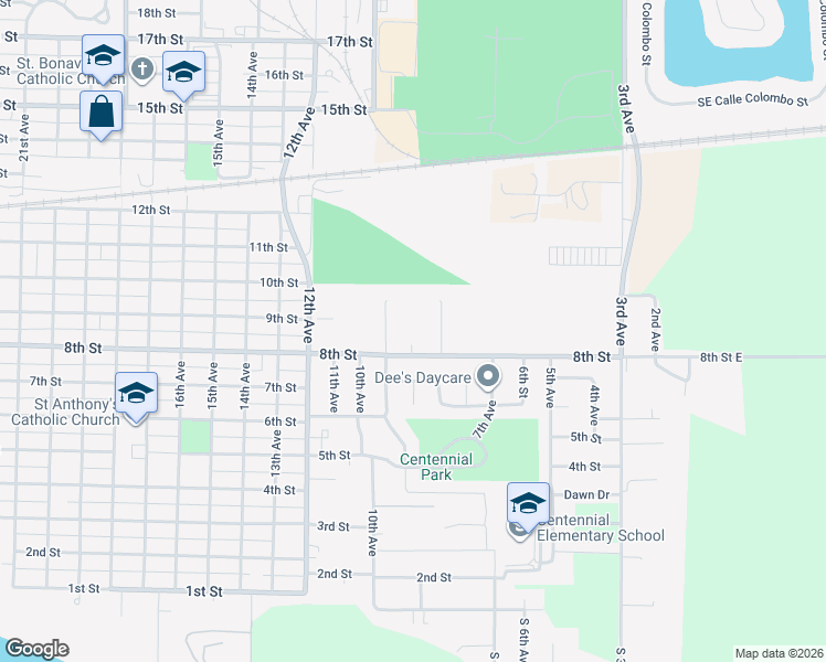 map of restaurants, bars, coffee shops, grocery stores, and more near 800-898 8th Street in Columbus