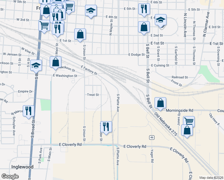 map of restaurants, bars, coffee shops, grocery stores, and more near 706 Schneider Street in Fremont
