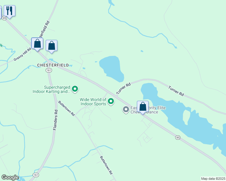 map of restaurants, bars, coffee shops, grocery stores, and more near 1461 Hartford-New London Turnpike in Montville