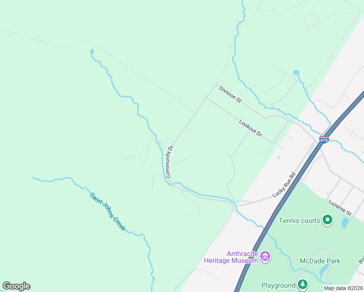map of restaurants, bars, coffee shops, grocery stores, and more near 1036 Community Dr in Scranton