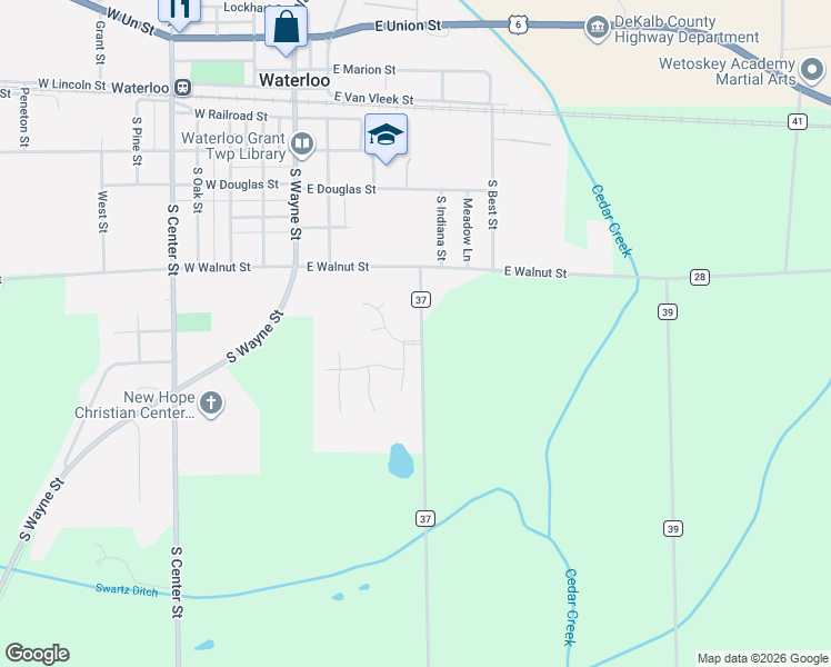 map of restaurants, bars, coffee shops, grocery stores, and more near 750 Watermill Court in Waterloo