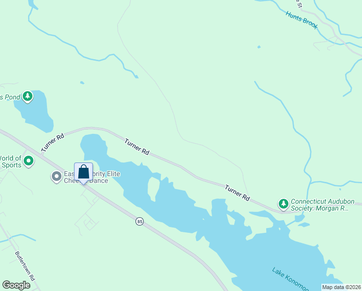 map of restaurants, bars, coffee shops, grocery stores, and more near 257 Turner Road in Montville