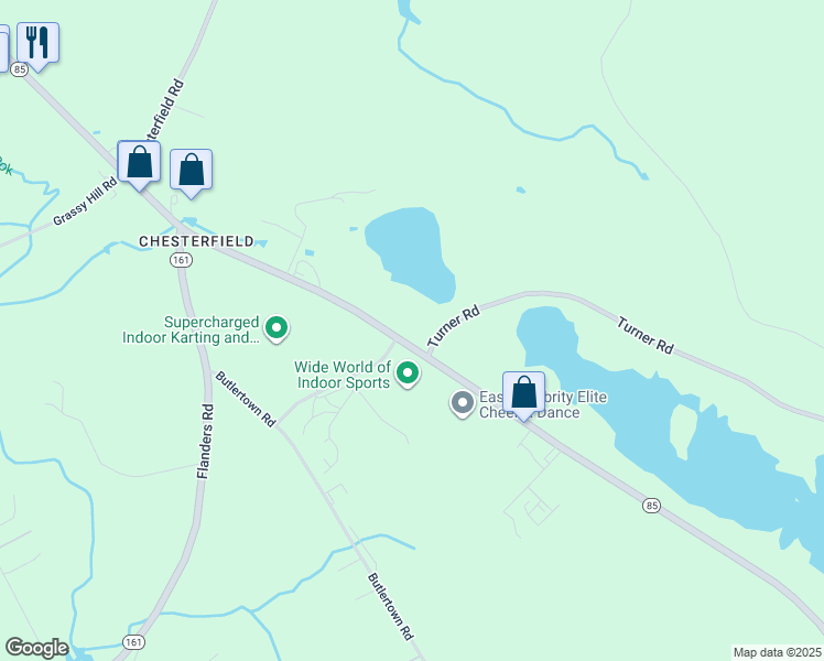 map of restaurants, bars, coffee shops, grocery stores, and more near 1461 Hartford-New London Turnpike in Montville