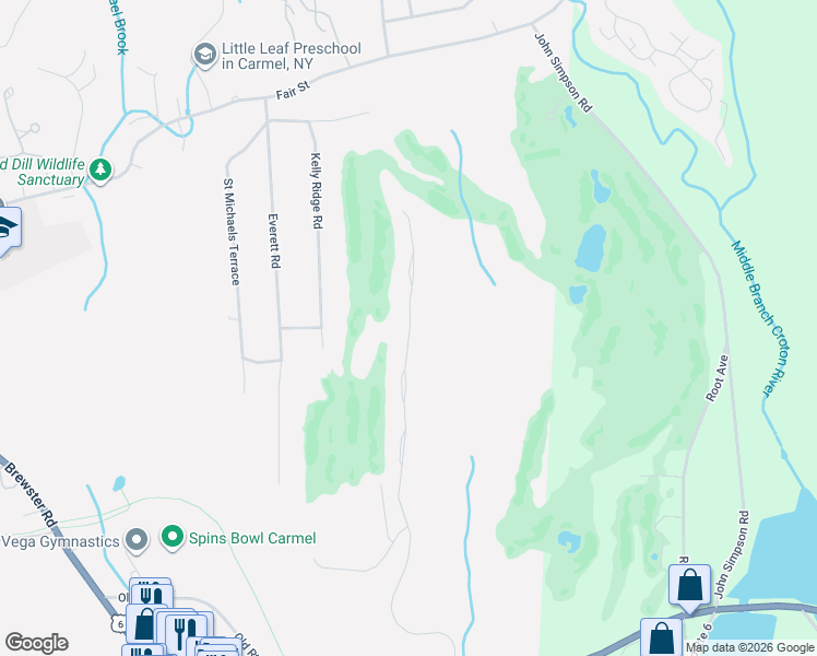 map of restaurants, bars, coffee shops, grocery stores, and more near 4137 Fairways Drive in Carmel Hamlet