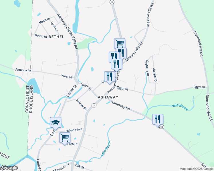 map of restaurants, bars, coffee shops, grocery stores, and more near in Hopkinton