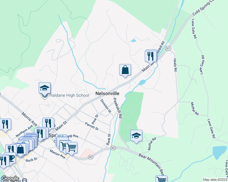 map of restaurants, bars, coffee shops, grocery stores, and more near 4 Nichols Lane in Cold Spring