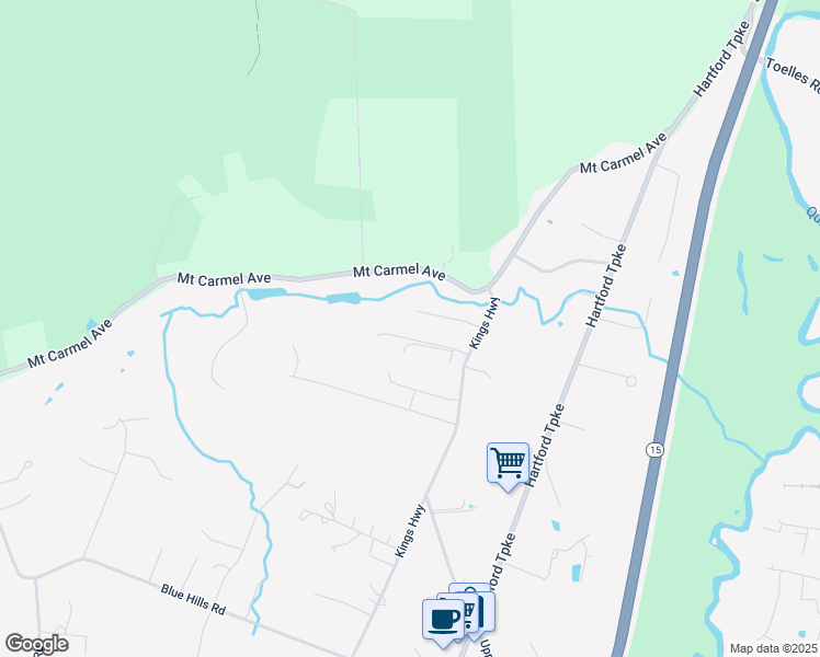 map of restaurants, bars, coffee shops, grocery stores, and more near 19 Honeycomb Lane in North Haven