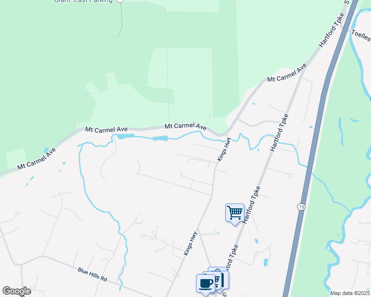 map of restaurants, bars, coffee shops, grocery stores, and more near 19 Honeycomb Lane in North Haven