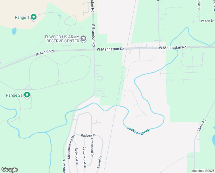 map of restaurants, bars, coffee shops, grocery stores, and more near 25323 South Brandon Road in Elwood