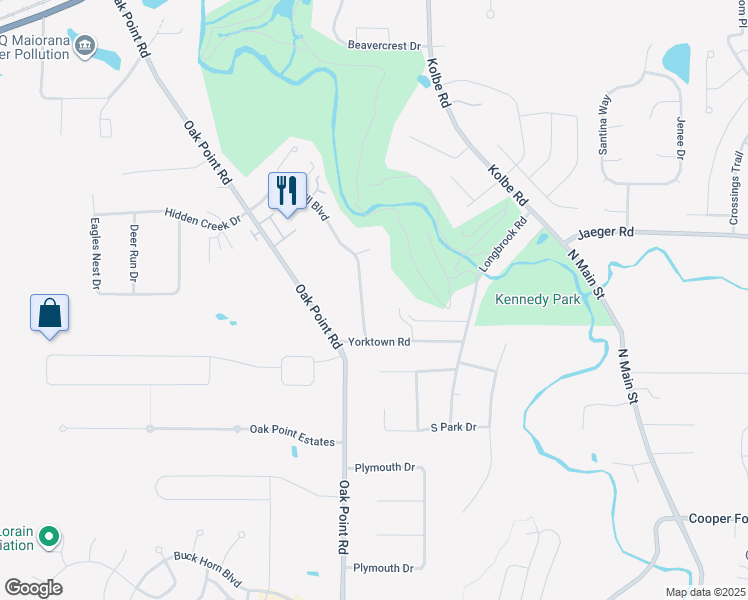 map of restaurants, bars, coffee shops, grocery stores, and more near 5043 Oakhill Boulevard in Lorain