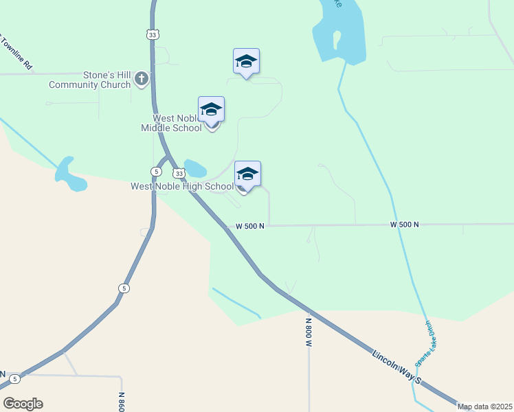 map of restaurants, bars, coffee shops, grocery stores, and more near 5094 U.S. 33 in Ligonier