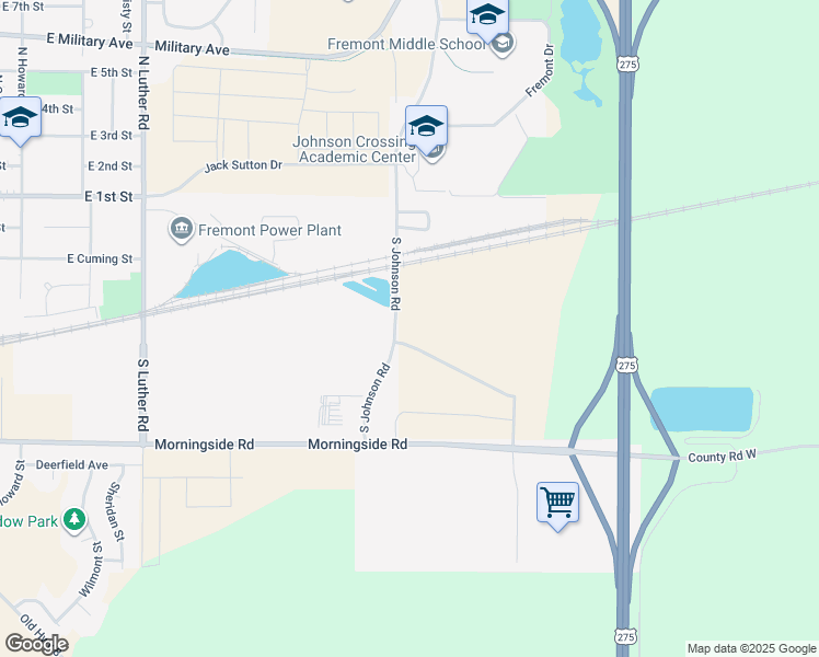map of restaurants, bars, coffee shops, grocery stores, and more near 1st Street in Fremont