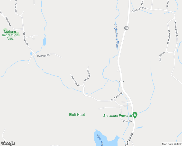 map of restaurants, bars, coffee shops, grocery stores, and more near 391 Bluff View Drive in Guilford