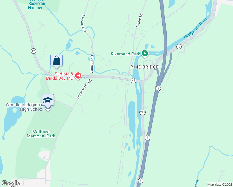 map of restaurants, bars, coffee shops, grocery stores, and more near 43 Quarry Road in Beacon Falls