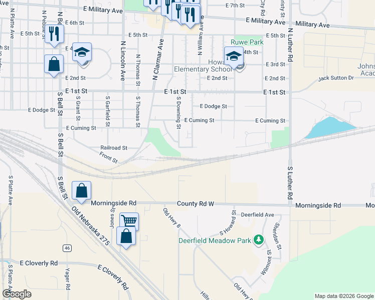 map of restaurants, bars, coffee shops, grocery stores, and more near 1933 East Donna Street in Fremont