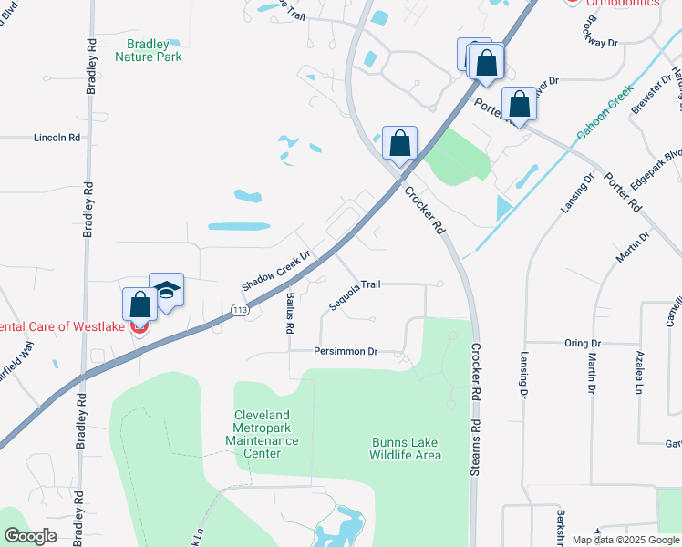 map of restaurants, bars, coffee shops, grocery stores, and more near 29903 Center Ridge Road in Westlake
