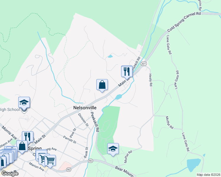 map of restaurants, bars, coffee shops, grocery stores, and more near 328 Main Street in Cold Spring